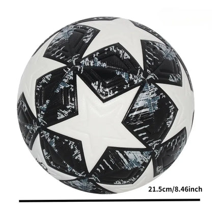Size 5 Soccer Ball for Match & Training, Thermal-Bonded Seamless Design, Durable PU Leather, Machine-Stitched Football for Indoor & Outdoor Play, Ideal Gift for Soccer Fans, Football Training Balls