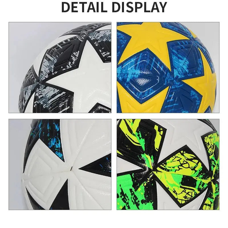 Size 5 Soccer Ball for Match & Training, Thermal-Bonded Seamless Design, Durable PU Leather, Machine-Stitched Football for Indoor & Outdoor Play, Ideal Gift for Soccer Fans, Football Training Balls