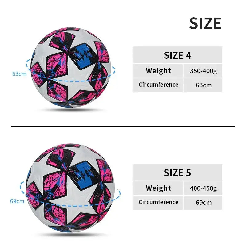 Size 5 Soccer Ball for Match & Training, Thermal-Bonded Seamless Design, Durable PU Leather, Machine-Stitched Football for Indoor & Outdoor Play, Ideal Gift for Soccer Fans, Football Training Balls