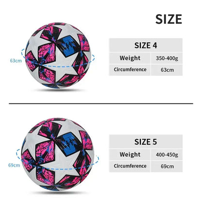 Size 5 Soccer Ball for Match & Training, Thermal-Bonded Seamless Design, Durable PU Leather, Machine-Stitched Football for Indoor & Outdoor Play, Ideal Gift for Soccer Fans, Football Training Balls